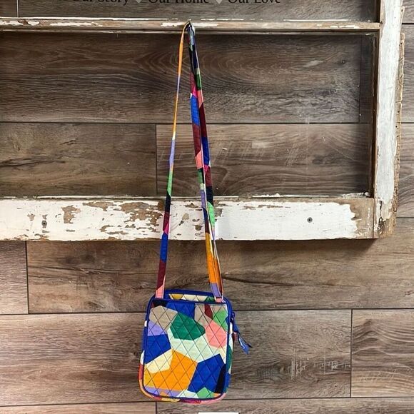 VERA BRADLEY Women's Signature Quilted Double Zip Color-block Crossbody Purse - Picture 8 of 13